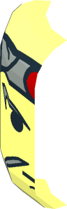 ~Minifig Head with Light Gray Bandana, Red Dot and Moustache Pattern - Half