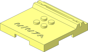 Plate  6 x  6 x  0.667 with 4 Studs and Card-holder - "NINJA"