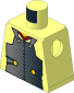 Minifig Torso with Metallic Silver Samurai Armour and Red Collar Pattern