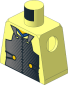 Minifig Torso with Metallic Silver Samurai Armour and Blue Collar Pattern
