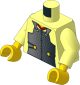 Minifig Torso with Arms and Hands with Metallic Silver Samurai Armour and Red Collar Pattern
