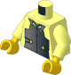 Minifig Torso with Arms and Hands with Metallic Silver Samurai Armour and Blue Collar Pattern