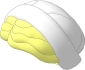 Minifig Hair with Side Part and Bun with White Servant's Cap with Folded Brim