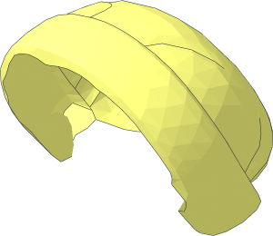 ~Minifig Hair with Side Part and Bun with Servant's Cap with Folded Brim - Cap