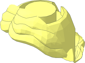 ~Minifig Hair with Side Part and Bun with Servant's Cap with Folded Brim - Hair