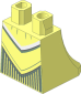 Minifig Hips and Skirt with Dress with Sand Green and White Trim and Striped Underdress Pattern