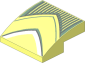 Slope Brick Curved  2 x  2 x  0.667 with Dress with Sand Green and White Trim and Striped Underdress Pattern