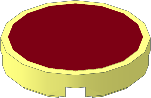 Tile  2 x  2 Round with Round Underside Stud with Dark Red Surface Sticker