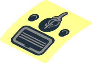 ~Sticker  1.9 x  1.8 with Ignition Key, Switches and Ashtray (Formed)