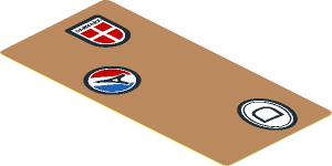 Sticker  1.8 x  3.8 with France, Germany and Denmark Stickers on Medium Nougat