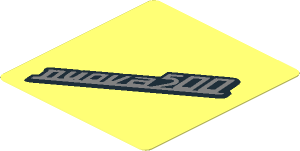 Sticker  1.9 x  1.8 with "nuova 500" Emblem on Bright Light Yellow