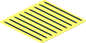 Sticker  1.9 x  1.8 with 9 Air Outlet Gills on Bright Light Yellow