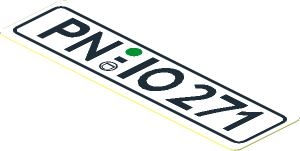 Sticker  0.8 x  2.8 with "PN I0 271" Licence Plate