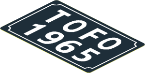 Sticker  1.8 x  2.8 with "TOFO 1965" Licence Plate