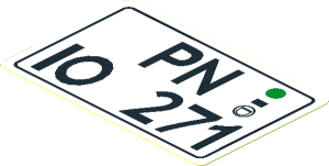 Sticker  1.8 x  2.8 with "PN 10 271" Licence Plate