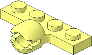 Plate  1 x  4 with Towball Socket Long with  2 Slots
