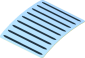 Sticker  1.9 x  1.8 with 9 Air Outlet Gills on Bright Light Blue (Formed)