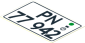Sticker  1.8 x  2.8 with "PN 77 942" Licence Plate