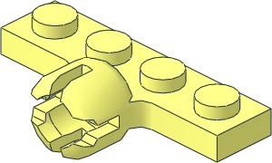 Plate  1 x  4 with Towball Socket Long with  4 Slots