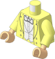 Minifig Torso with Arms and Hands with Tuxedo Jacket with White Vest and Shirt and White Bow Tie Pattern