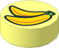 Tile  1 x  1 Round with Two Yellow Bananas Pattern