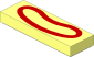 Tile  1 x  3 with Red Gingerbread Mouth Pattern