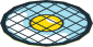 Sticker  1.9 x  1.9 Round with Black Grid and Yellow Dot