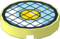 Tile  2 x  2 Round with Black Grid and Yellow Dot Sticker