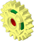 Technic Gear 20 Tooth One Way with Red Hub and Green Lid