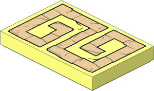 Tile  1 x  2 with Tan Aztec Tile Pattern