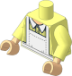 Minifig Torso with Arms and Hands with White Apron over Dress with with White Collar and Dark Bluish Gray Stripes Pattern
