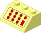 Slope Brick 45  2 x  3 with Red and Black Cash Register Pattern