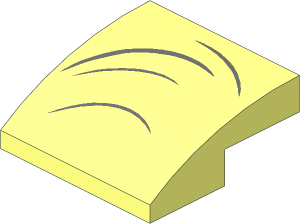 Slope Brick Curved  2 x  2 x  0.667 with Dress with Dark Bluish Grey Creases Pattern