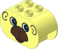 Duplo Brick  2 x  4 x  2 with Rounded Ends with Monkey Face Pattern