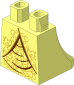 Minifig Hips and Skirt with Dress with Reddish Brown Folds and Gold Trim and Filigree Pattern