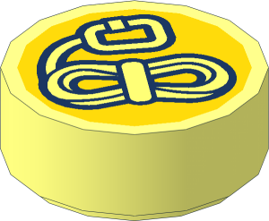 Tile  1 x  1 Round with Rope and Carabiner Pattern