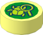 Tile  1 x  1 Round with Beetle and Magnifying Glass Pattern