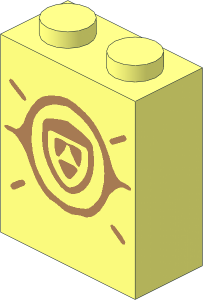 Brick  1 x  2 x  2 with Skye Symbol Pattern