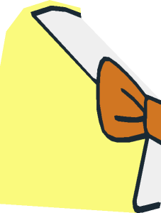 ~Brick  2 x  4 x  2 with Curved Top with Orange Bow Pattern - Half