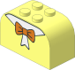 Brick  2 x  4 x  2 with Curved Top with Orange Bow Pattern