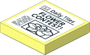 Tile  2 x  2 with with Newspaper "Daily Tiles" and "FLOWER CONTEST" Headline Sticker