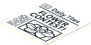 Sticker  1.8 x  1.8 with Newspaper "Daily Tiles" and "FLOWER CONTEST" Headline