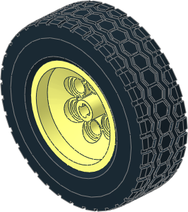 Wheel Rim 18 x 37 with 6 Pegholes and Long Axle Bush with Rubber Black Tyre 20/ 64 x 37 S Wheel Rim 18 x 37 with 6 Pegholes and Long Axle Bush with Rubber Black Tyre 20/ 64 x 37 S