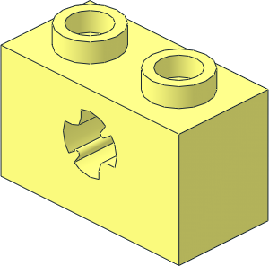 Technic Brick  1 x  2 with Reduced Axlehole