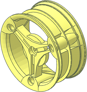 Wheel Rim 28 x 60 with 3 Spokes and 3 Pegholes