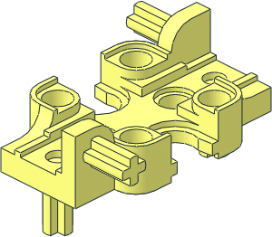 Technic Gear Box Half with 4 Axle Stubs and 6 Pin Sockets