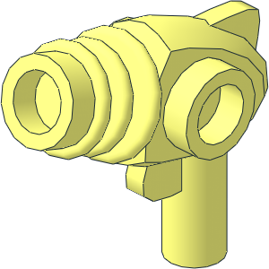 Minifig Gun Laser Pistol with Rounded Heat Diffusers