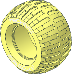 Tyre 61/ 41 x 54 Power Puller w/ White "Technic Power" Pattern