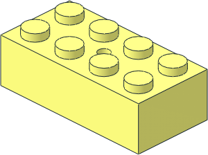 Electric Lightbrick  2 x  4 with Lightbulb Holder (Complete)