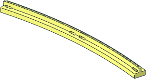 Train Track Slotted Rail Curved Inside